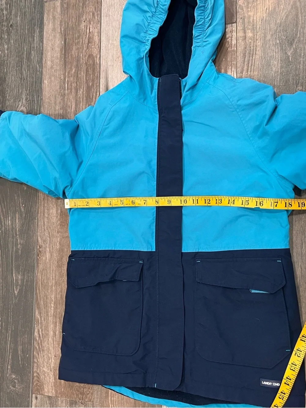 Lands End Girls Squall Waterproof Parka Lined Coat XL 14 Grow A Longs Wind proof